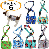 Pack of 6 Fleece Dog Belly Band Diaper Male Wrap Washable Reusable With Suspenders