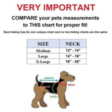 Genuine Real Leather Dog Collar with Handle 1.7" Width Heavy Duty Medium Large Size Chart - FunnyDogClothes
