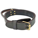 Genuine Real Leather Dog Collar with Handle 1.7" Width Heavy Duty Medium Large - FunnyDogClothes
