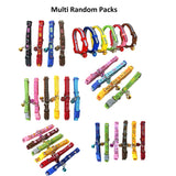 Cat Dog Puppy  Multi Pack Random Colors Nylon Collar Bell Plastic Buckle Small Pet Neck 7" -11"