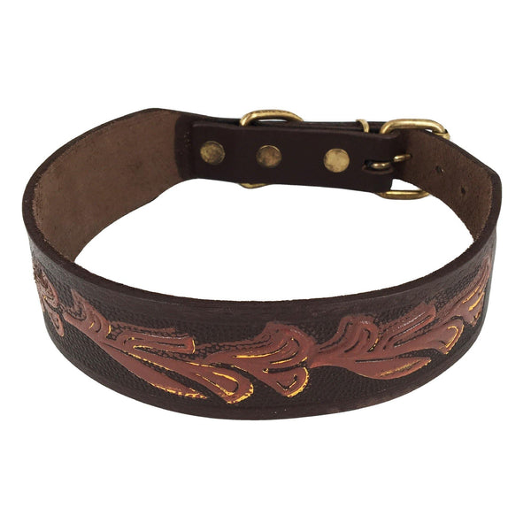 2" Width Dog Collar Genuine Leather