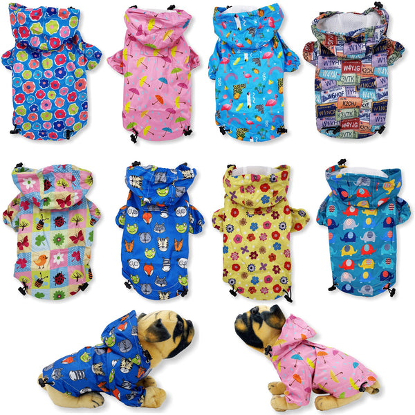 Raincoat Jacket Hooded Waterproof Rainwear for Small Dog Breeds