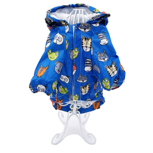 Raincoat Jacket Hooded Waterproof Rainwear for Small Dog Breeds
