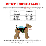 dog heat diapers size chart