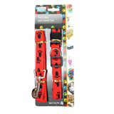 Set Dog Collar and Leash Adjustable Training Nylon Red - FunnyDogClothes