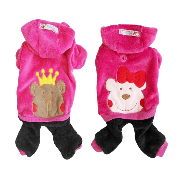 Warm Soft Fleece Winter Dog Jumpsuit Coat Pants One Piece Hoodie - FunnyDogClothes