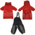 Set - 3pcs Pants + Coat + Hood Raincoat For Large Big Dog Waterproof Reflective Red - FunnyDogClothes