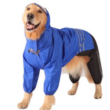 Set - 3pcs Pants + Coat + Hood Raincoat For Large Big Dog Waterproof Reflective - FunnyDogClothes