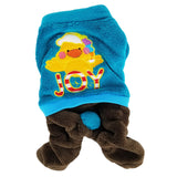 Warm Soft Dog Puppy Coat Pants Jumpsuit Pajamas Overall Fleece Blue - FunnyDogClothes