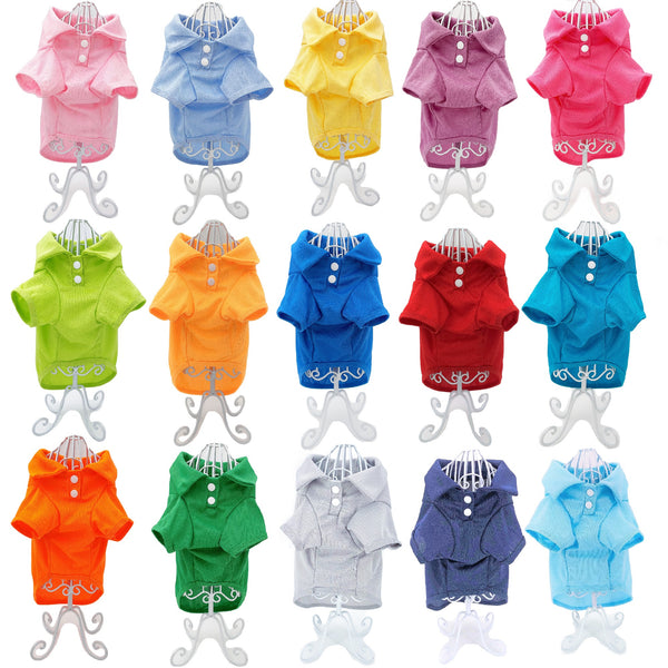 Dog Puppy Cat Polo Shirt T-Shirt Solid Clothes Apparel For Small Pet