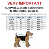 dog rain jacket size chart