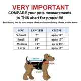 Pet clothes size chart
