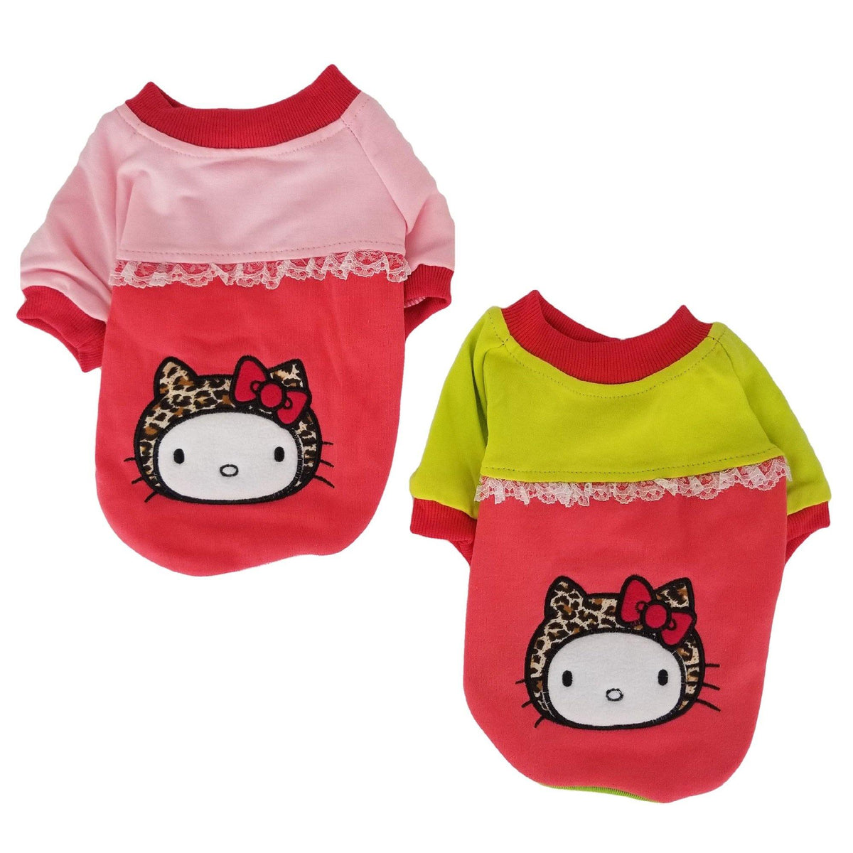 Dog Cat Clothes Girl Female Shirt Warm Hello Kitty For Small Pet