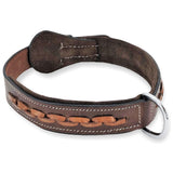 Genuine Real Leather Dog Collar 1.3" Width for Medium and Large Pets Brown - FunnyDogClothes