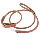 Genuine Real Leather Dog Collar with Leash 4 Ft Round Rolled Medium Large Pets Copper - FunnyDogClothes