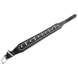 Genuine Real Leather Dog Collar Rivet Studded Spike Width Heavy Duty Large Pet - FunnyDogClothes