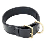 Genuine Real Leather Dog Collar 1.5" Width Padded Heavy Duty Medium Large Pet Black - FunnyDogClothes