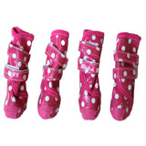 Waterproof Rain Snow Puppy Dog Shoes Boots Booties High Rubber For Small Pet Pink - FunnyDogClothes