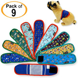 9 Pack of Washable Dog Male Diapers Belly Band Wrap Reusable for Small Breed