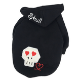 Small Pet Cat Dog Sweatshirt Jumper Skull Warm Hoodie Coat Jacket Black - FunnyDogClothes