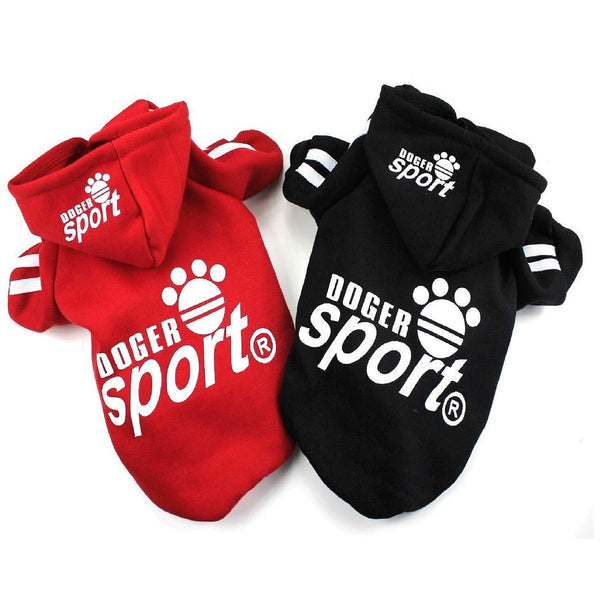 Small Dog Coat Hoodie Sweatshirt Pullover Sport Jumper - FunnyDogClothes