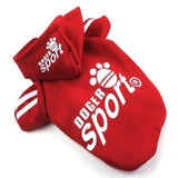 Small Dog Coat Hoodie Sweatshirt Pullover Sport Jumper Red - FunnyDogClothes
