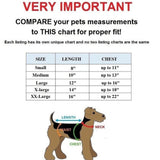Dog clothes shirt apparel tank vest size chart