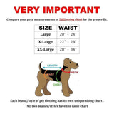 senior dog diapers size chart