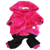 Warm Soft Fleece Winter Dog Jumpsuit Coat Pants One Piece Hoodie - FunnyDogClothes