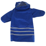 Set - 3pcs Pants + Coat + Hood Raincoat For Large Big Dog Waterproof Reflective Blue Top - FunnyDogClothes