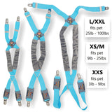 dog suspenders size chart