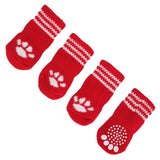 Non Slip Grip Dog Cat Socks Skid - Made for Small Breeds Red - FunnyDogClothes