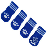 Non Slip Grip Dog Cat Socks Skid - Made for Small Breeds Blue - FunnyDogClothes