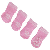 Non Slip Grip Dog Cat Socks Skid - Made for Small Breeds Pink - FunnyDogClothes