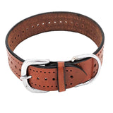 Genuine Real Leather Dog Collar 1.5" Width for Medium and Large Pets Copper - FunnyDogClothes