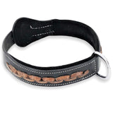 Genuine Real Leather Dog Collar 1.3" Width for Medium and Large Pets Black - FunnyDogClothes