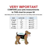 Small dog pet dress size chart