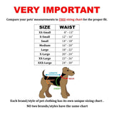 dog diapers female size chart