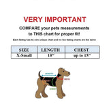 Small dog hoodie jumpsuit size chart