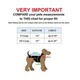 Dog dress size chart